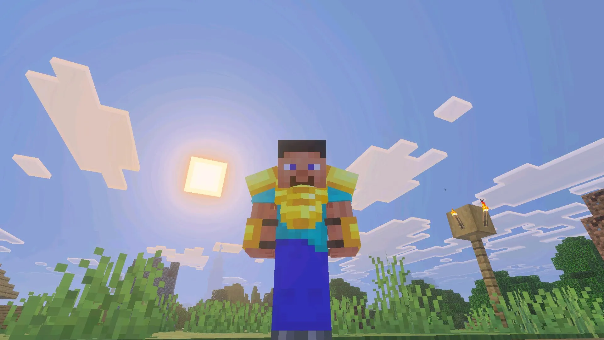 Стив из Мода на Броню для Minecraft Bedrock