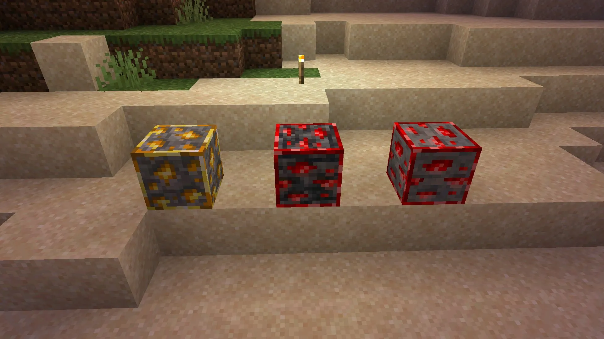 Блоки с текстурой светящейся руды в Майнкрафт ПЕ