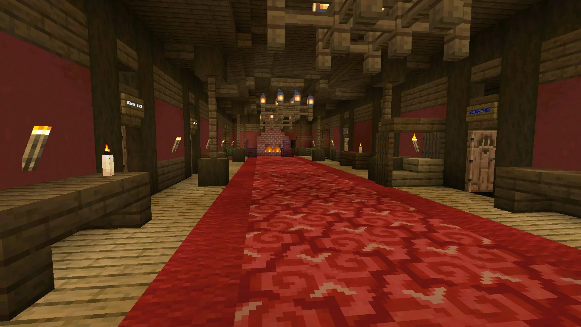 Коридор из карты на страшный отель на Майнкрафт ПЕ