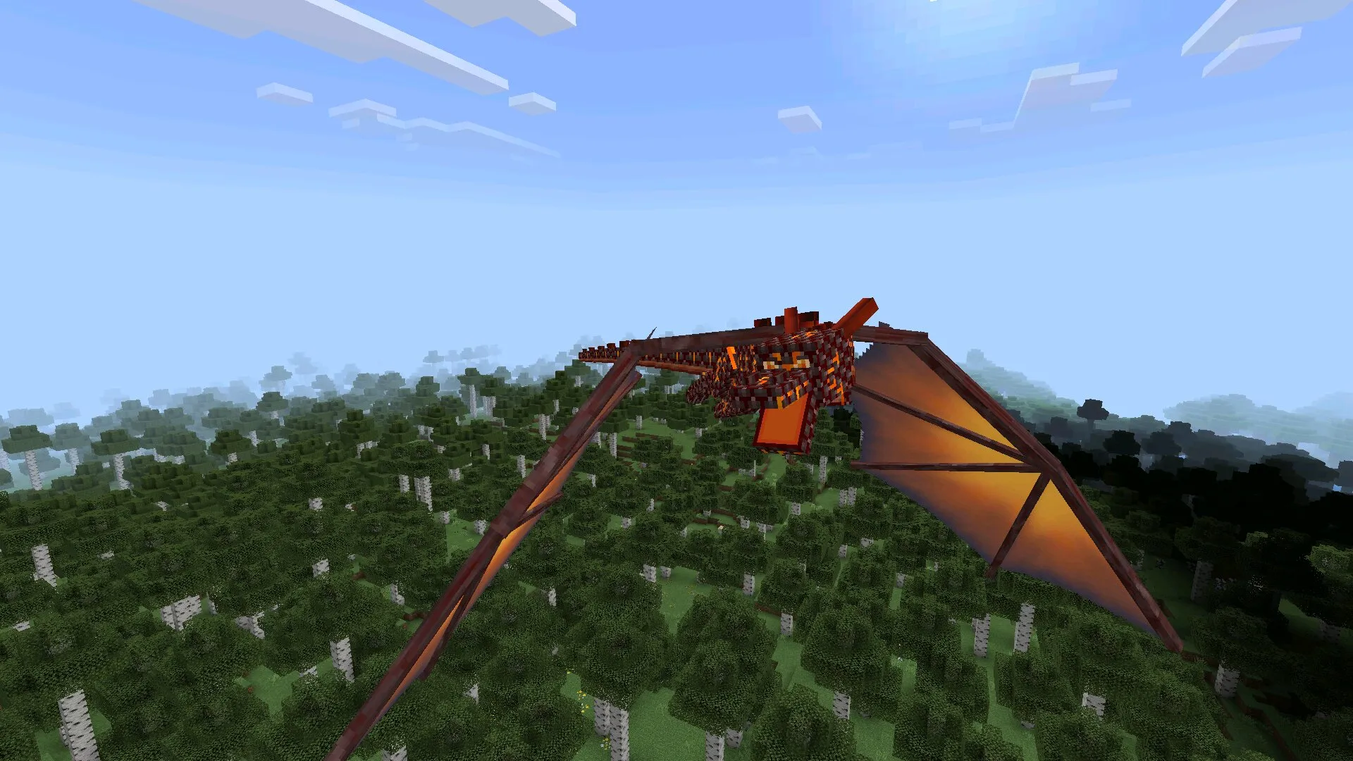 Маунт из мода на драконов в Майнкрафт ПЕ