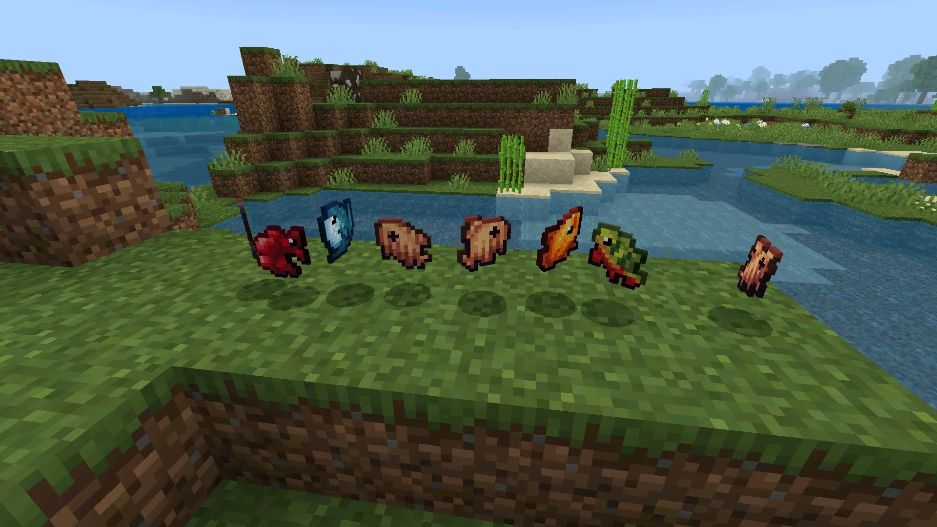 Лут из мода на рыбалку в Майнкрафт ПЕ