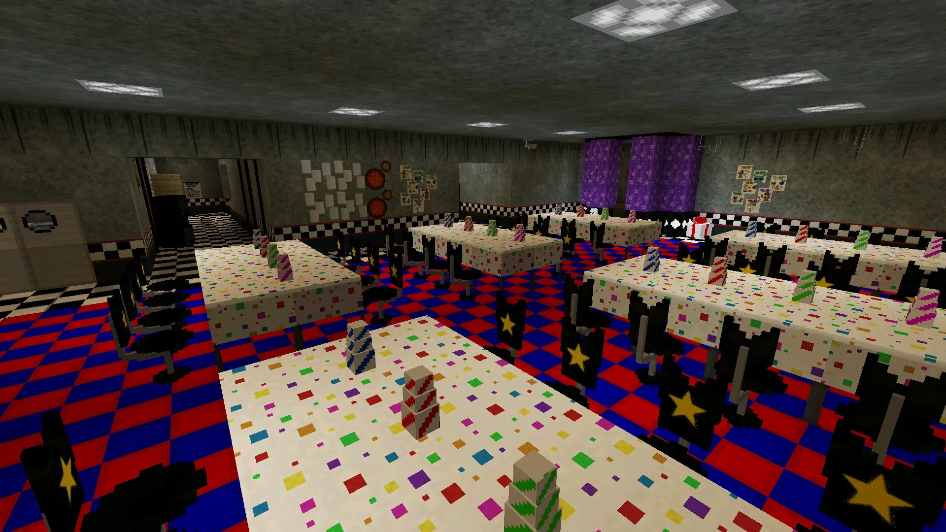 Столовая из карты ФНАФ в Майнкрафт ПЕ