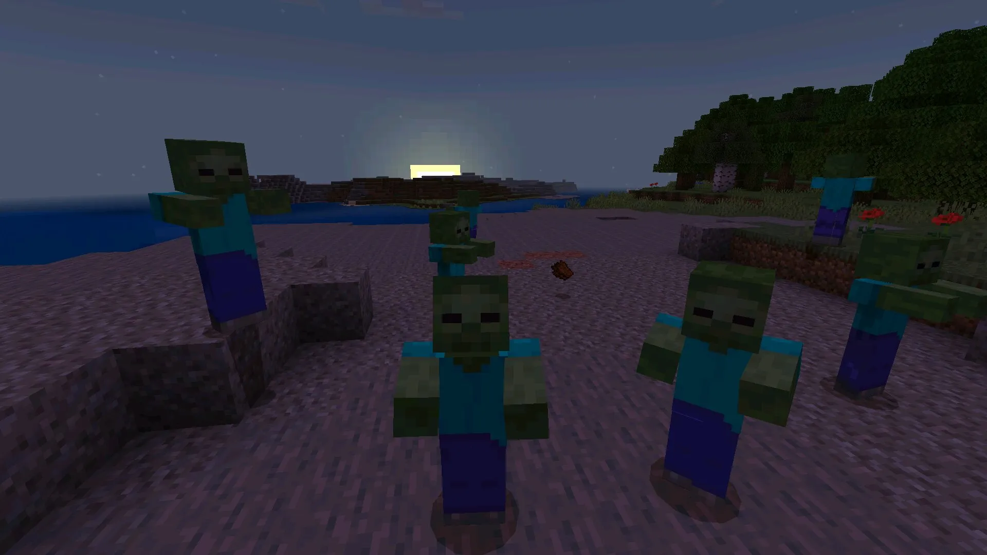 Зомби из мода на Добрых и Счастливых мобов в Майнкрафт ПЕ