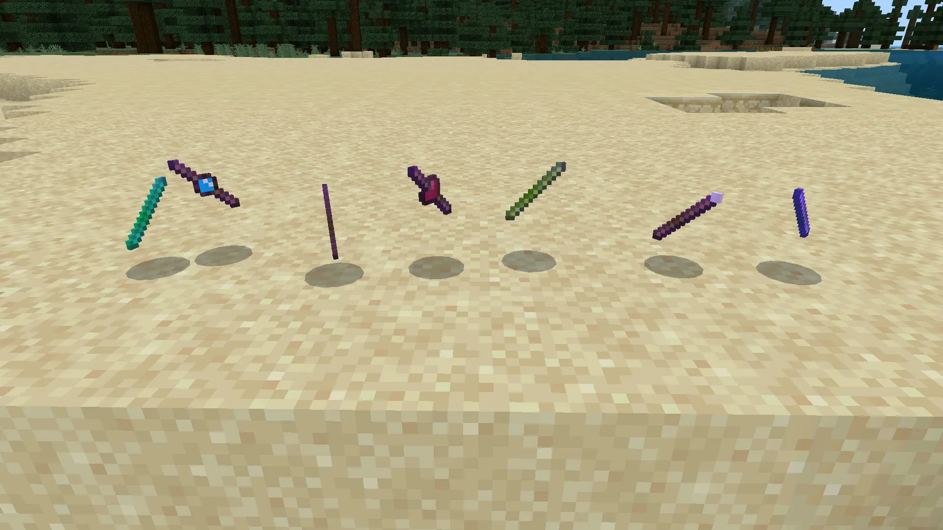 Волшебные палочки из мода на битву мобов в Майнкрафт ПЕ