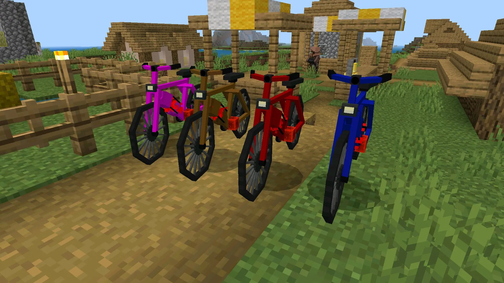 Транспорт из мода на велосипед в Майнкрафт ПЕ