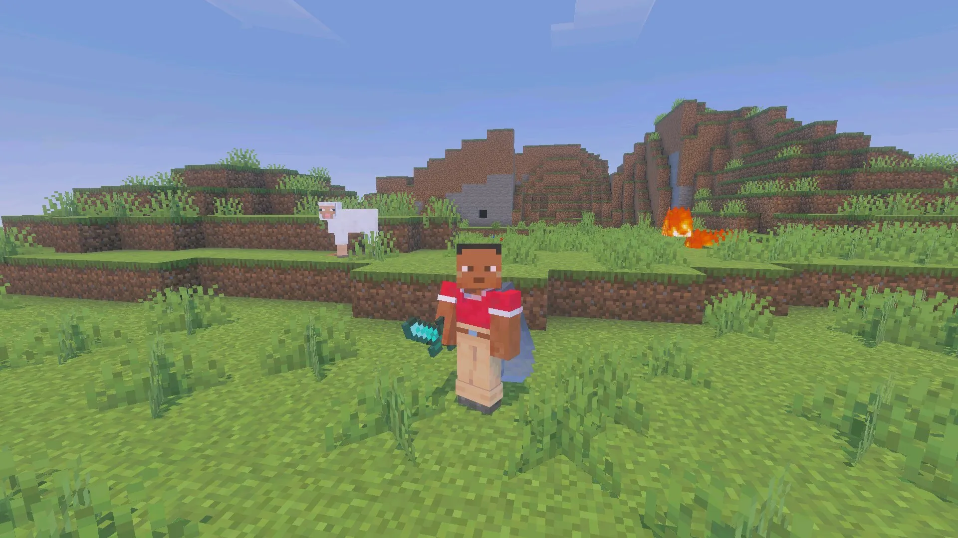 Маленькое оружие из мода на мечи в Майнкрафт ПЕ