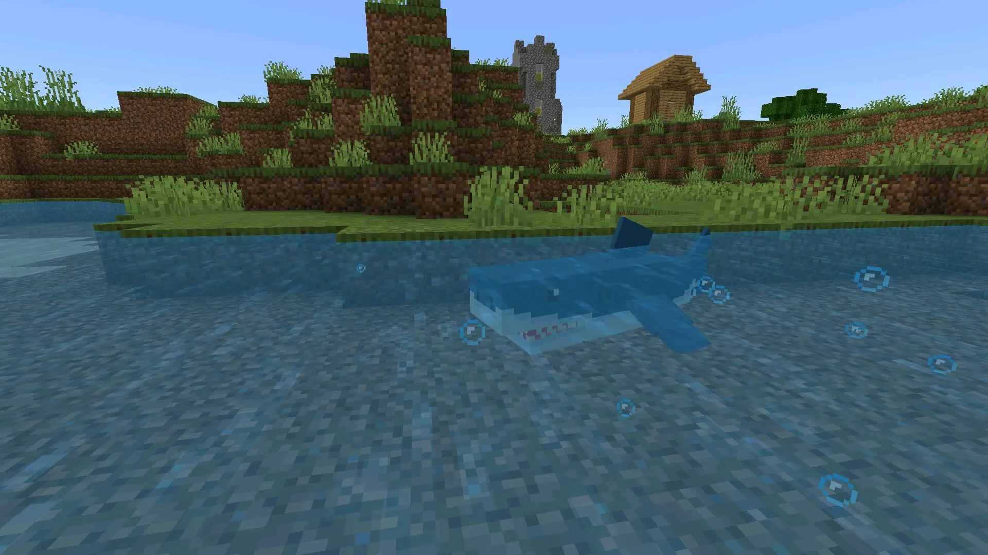 Акула из мода на подводный мир на Майнкрафт ПЕ