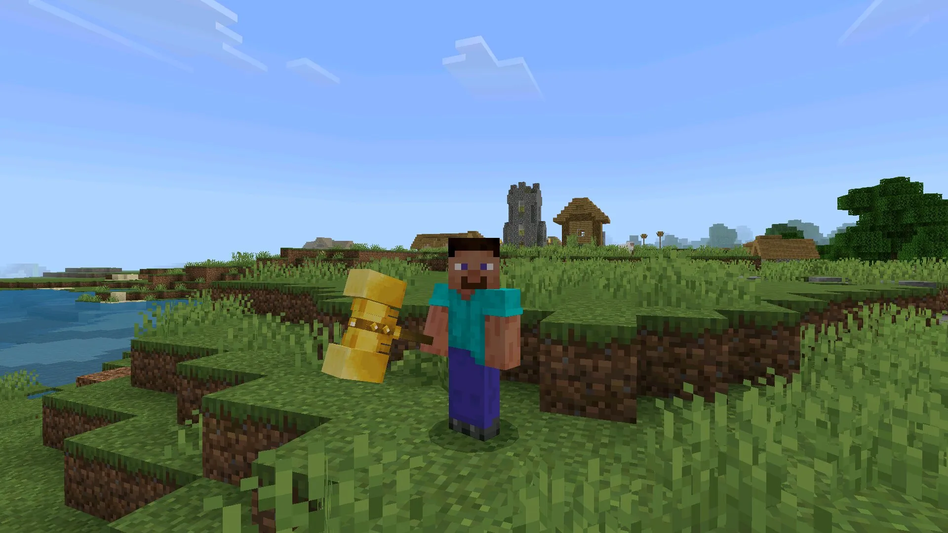 Золотой предмет из мода на молоты на Майнкрафт ПЕ