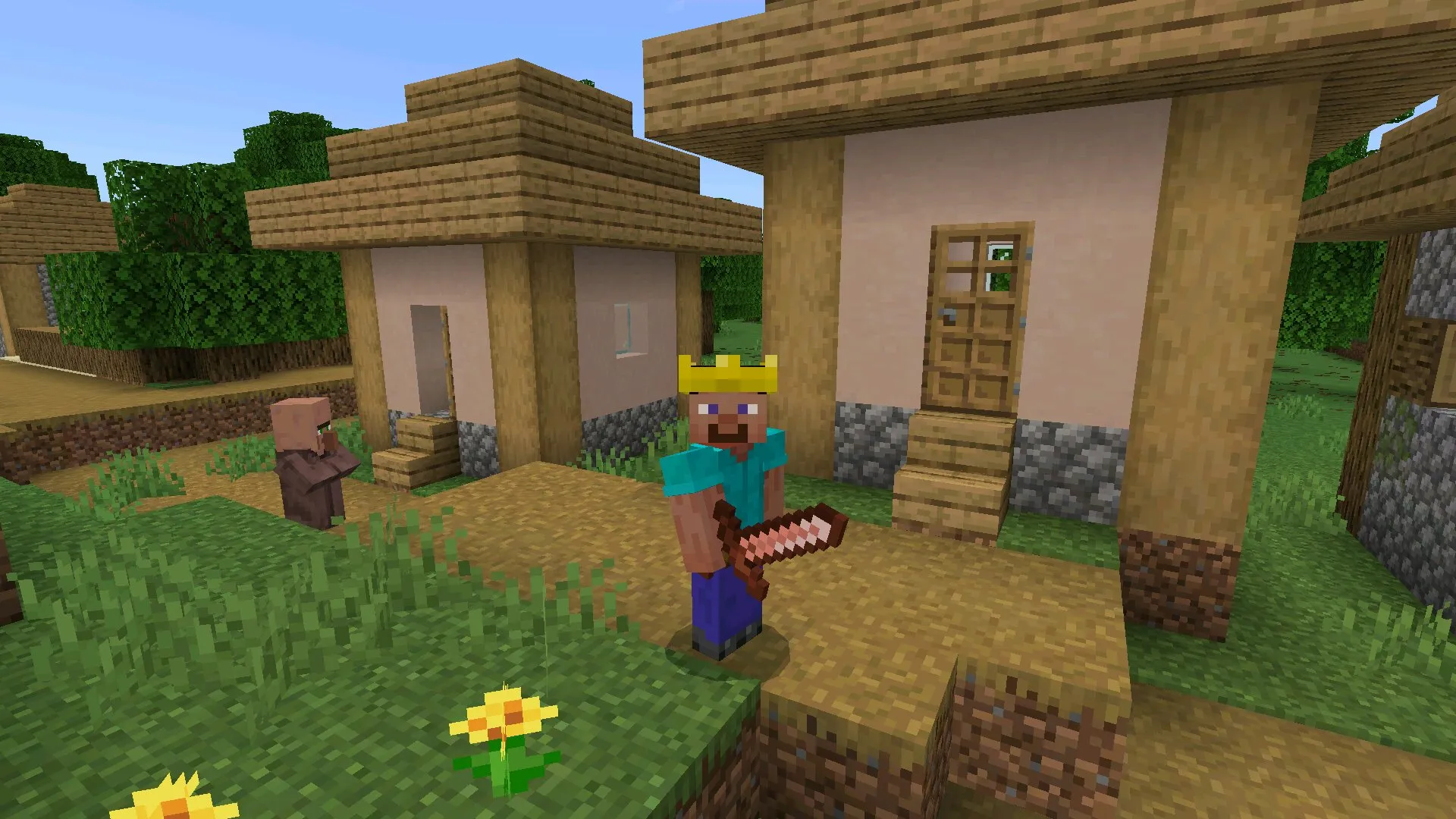 Стив в моде на корону на Майнкрафт ПЕ