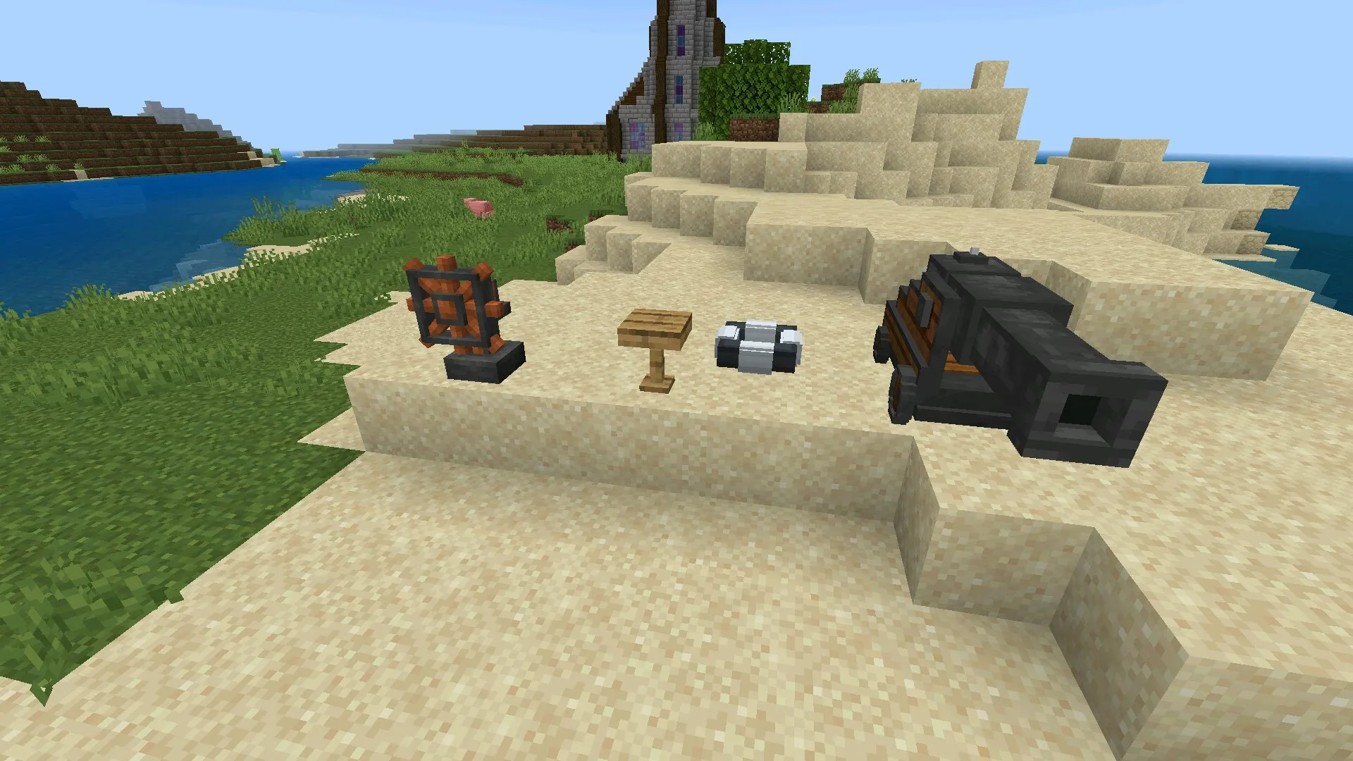 Блоки из мода на корабли на Майнкрафт ПЕ