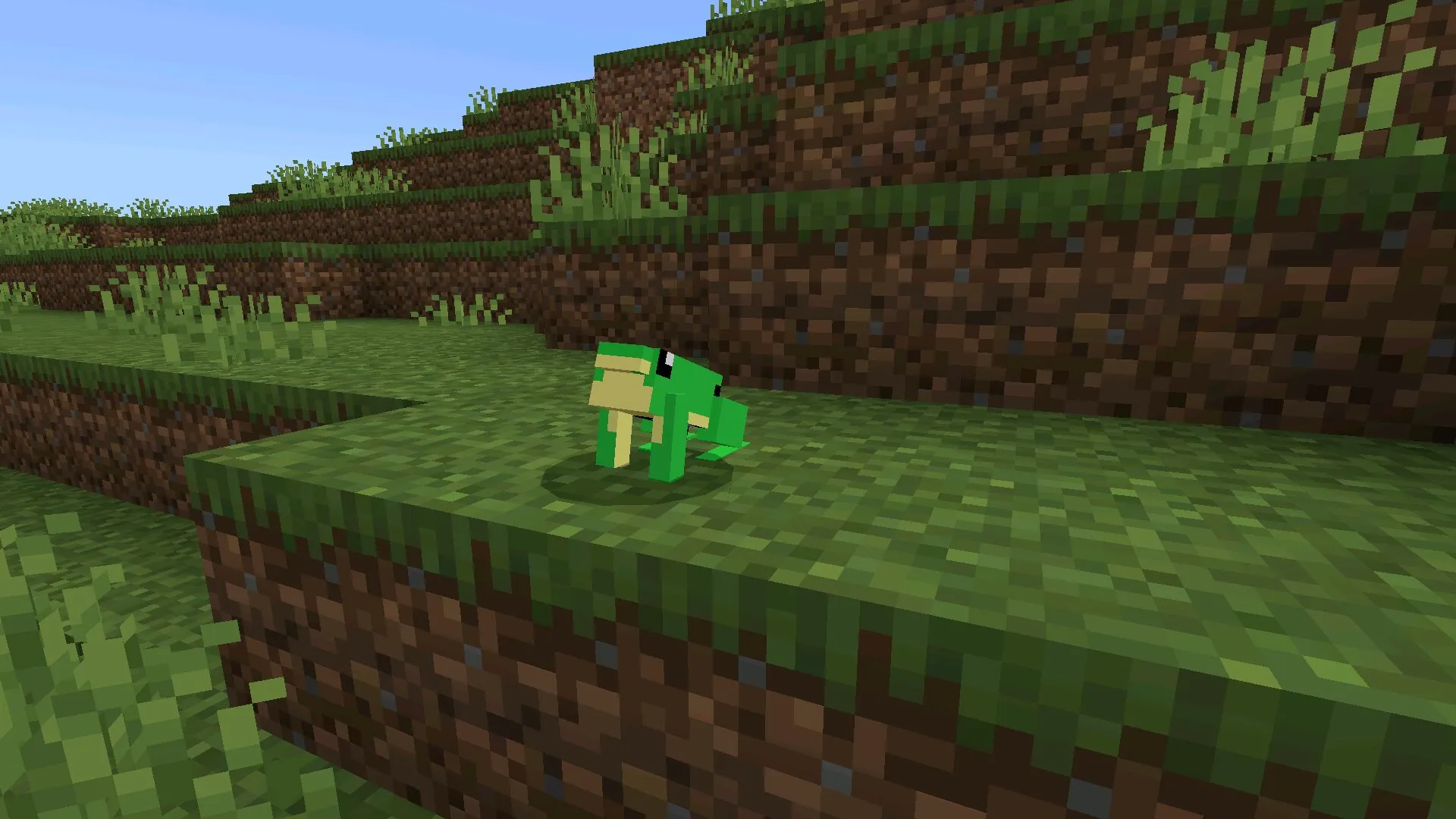 Моб из мода на лягушек на Майнкрафт ПЕ