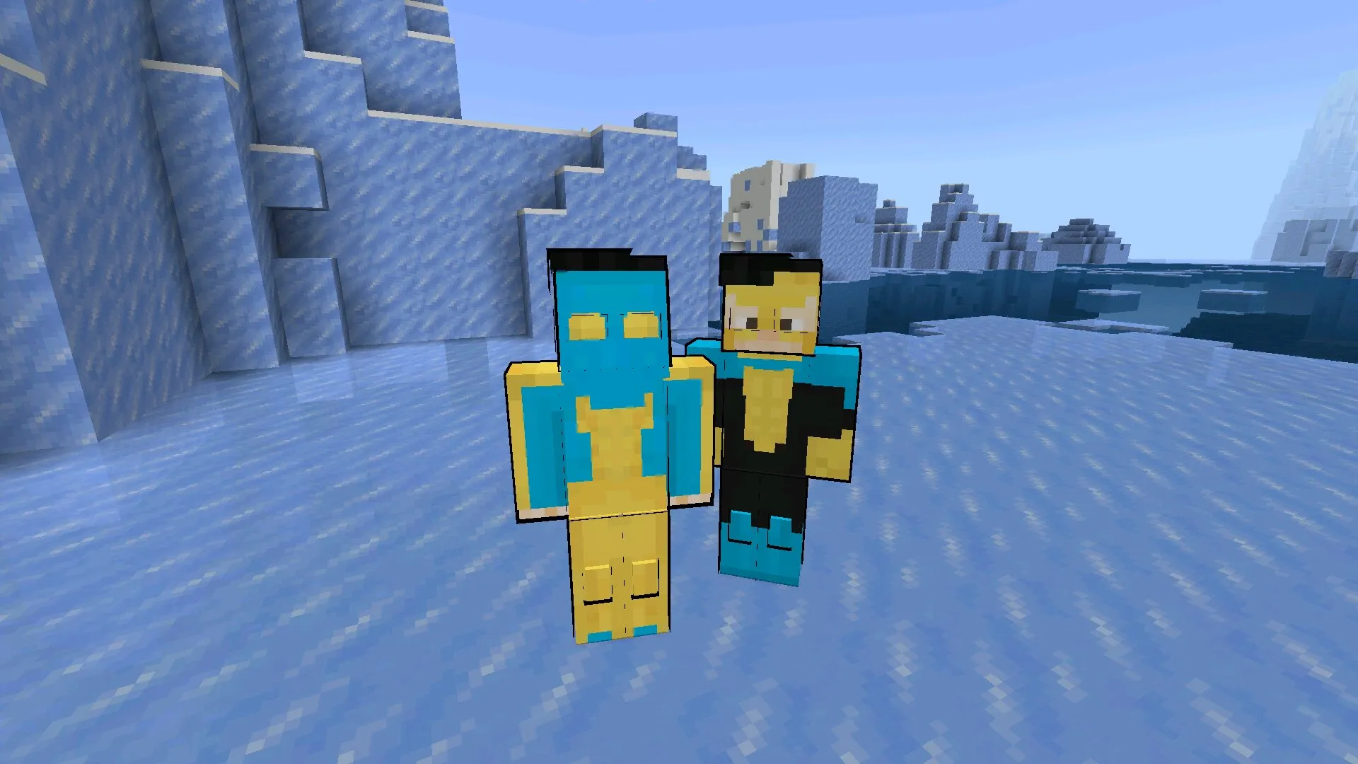 Герои из мода на неуязвимого на Майнкрафт ПЕ