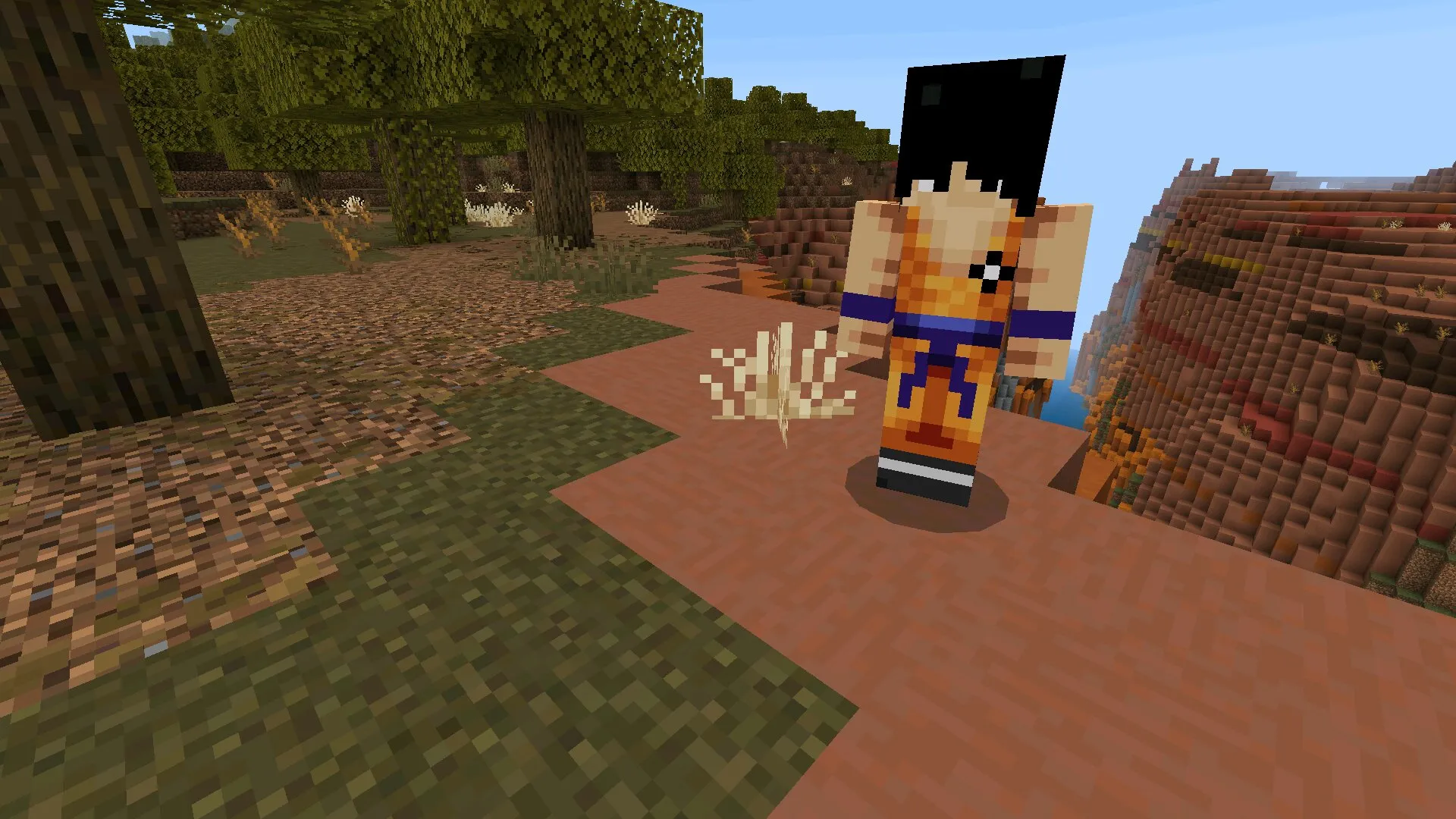 Герой из мода Dragon Ball на Майнкрафт ПЕ