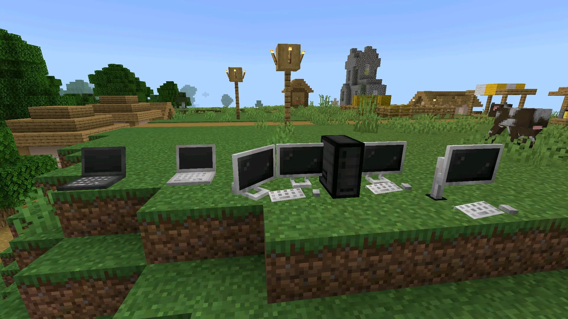 Электроника из мода на компьютеры и ноутбуки на Майнкрафт ПЕ