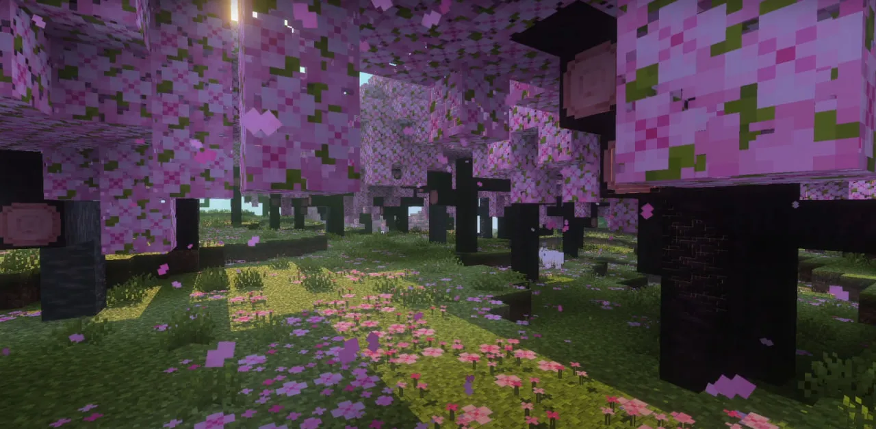 Лес из Шейдера Vibrant Visuals в Майнкрафт ПЕ