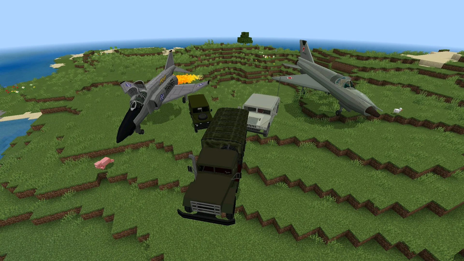 Машины из мода на военную технику на Майнкрафт ПЕ