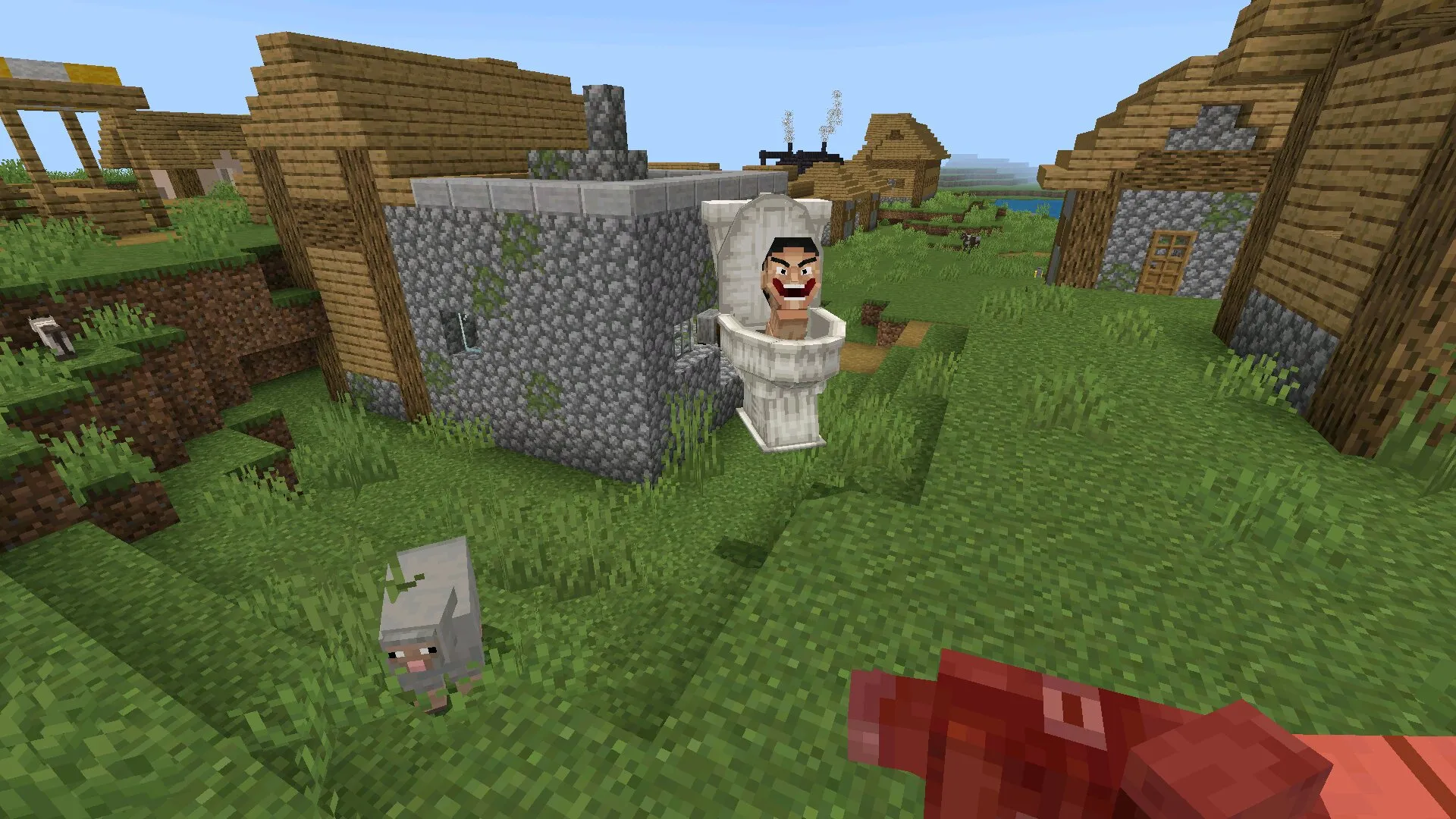 Моб из мода на скибиди туалет на Майнкрафт ПЕ