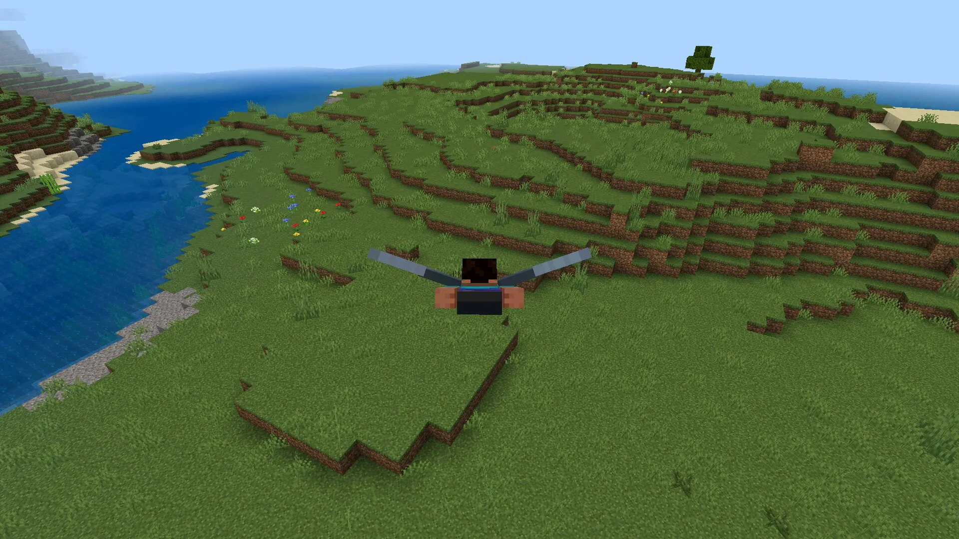 Полет из мода на элитры в Майнкрафт ПЕ