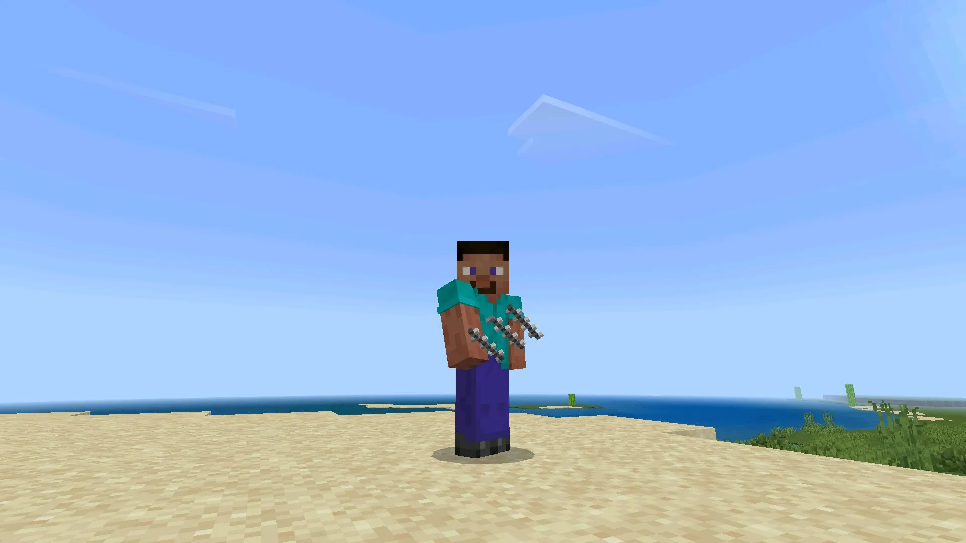 Стив из мода на колючую проволоку на Майнкрафт ПЕ