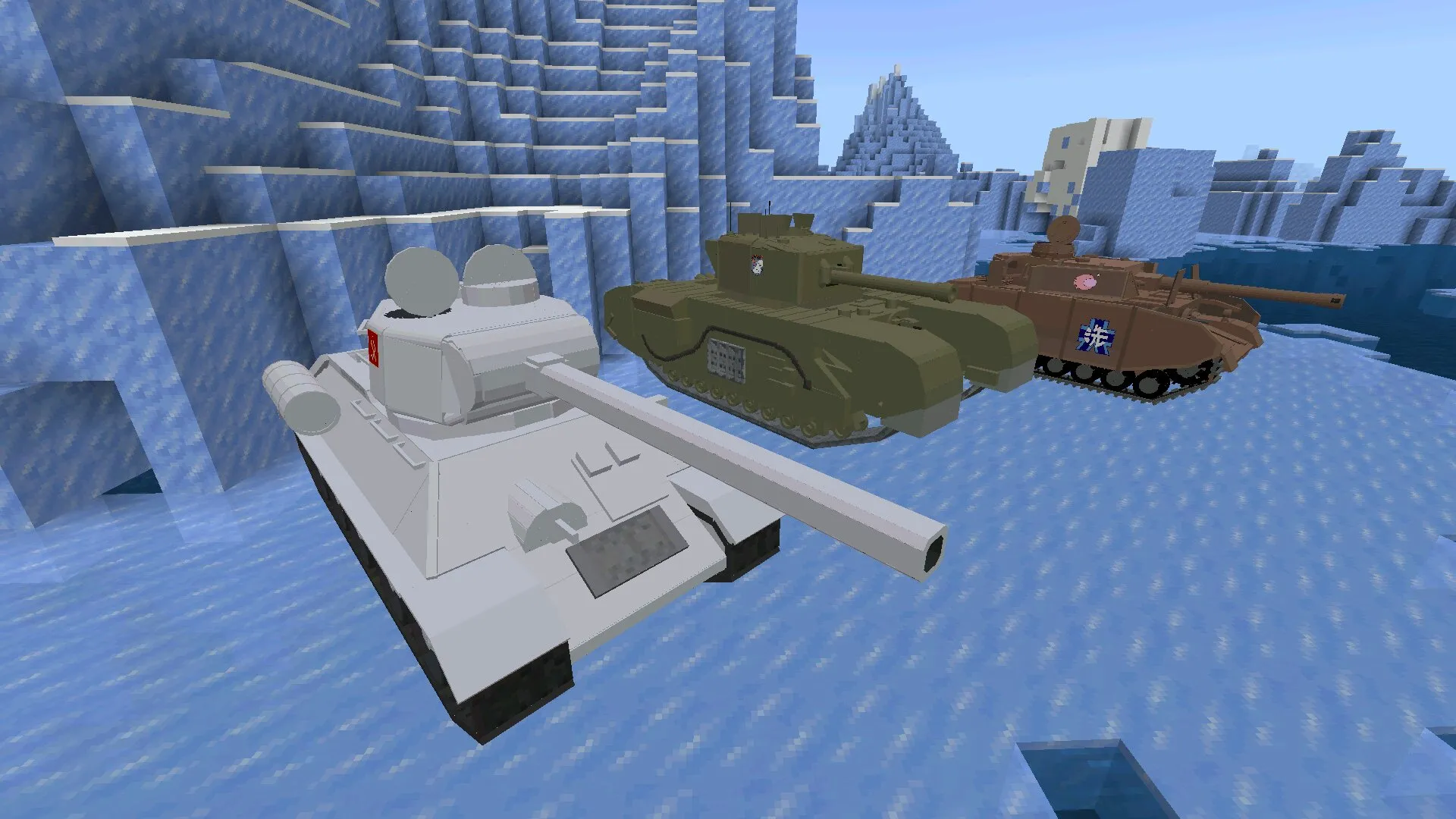 Техника из мода на танки на Майнкрафт ПЕ