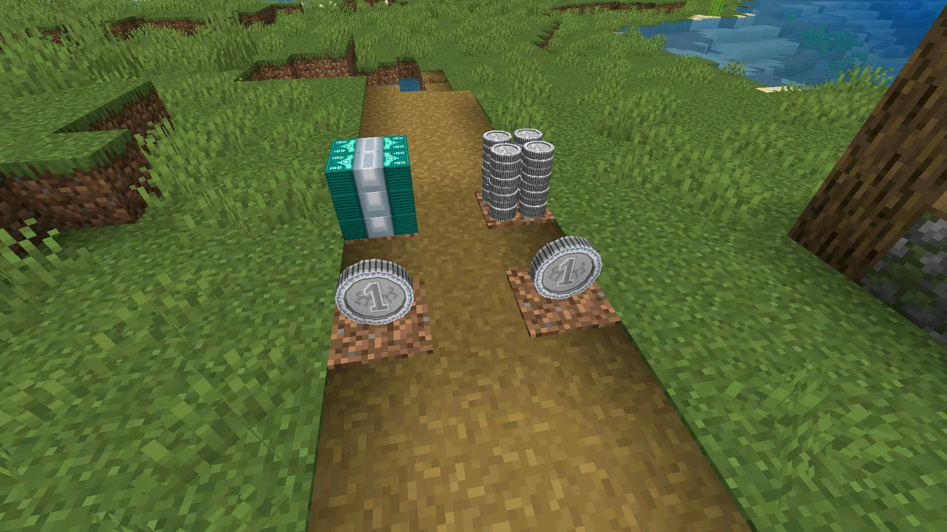 Блоки из мода на деньги в Майнкрафт ПЕ