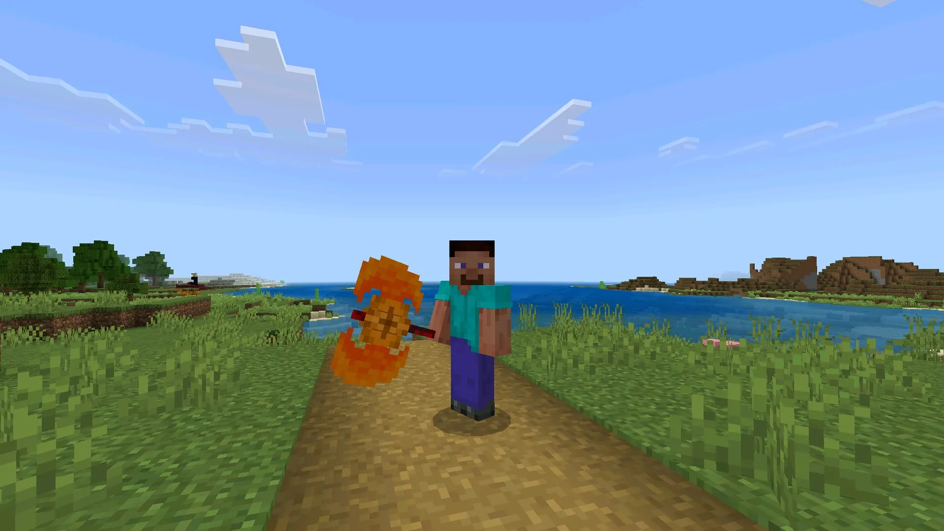 Топор из мода на желания в Майнкрафт ПЕ