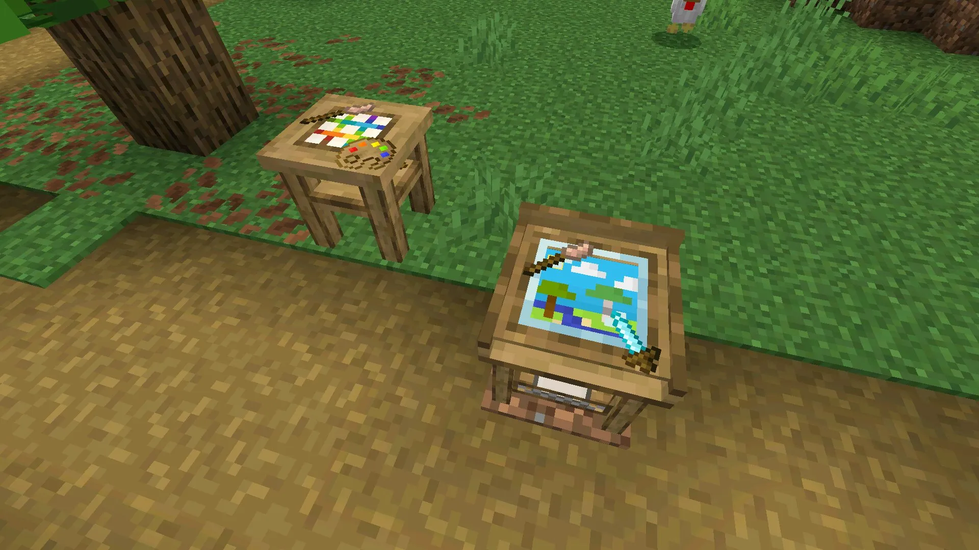 Столы из мода на рисование в Майнкрафт ПЕ
