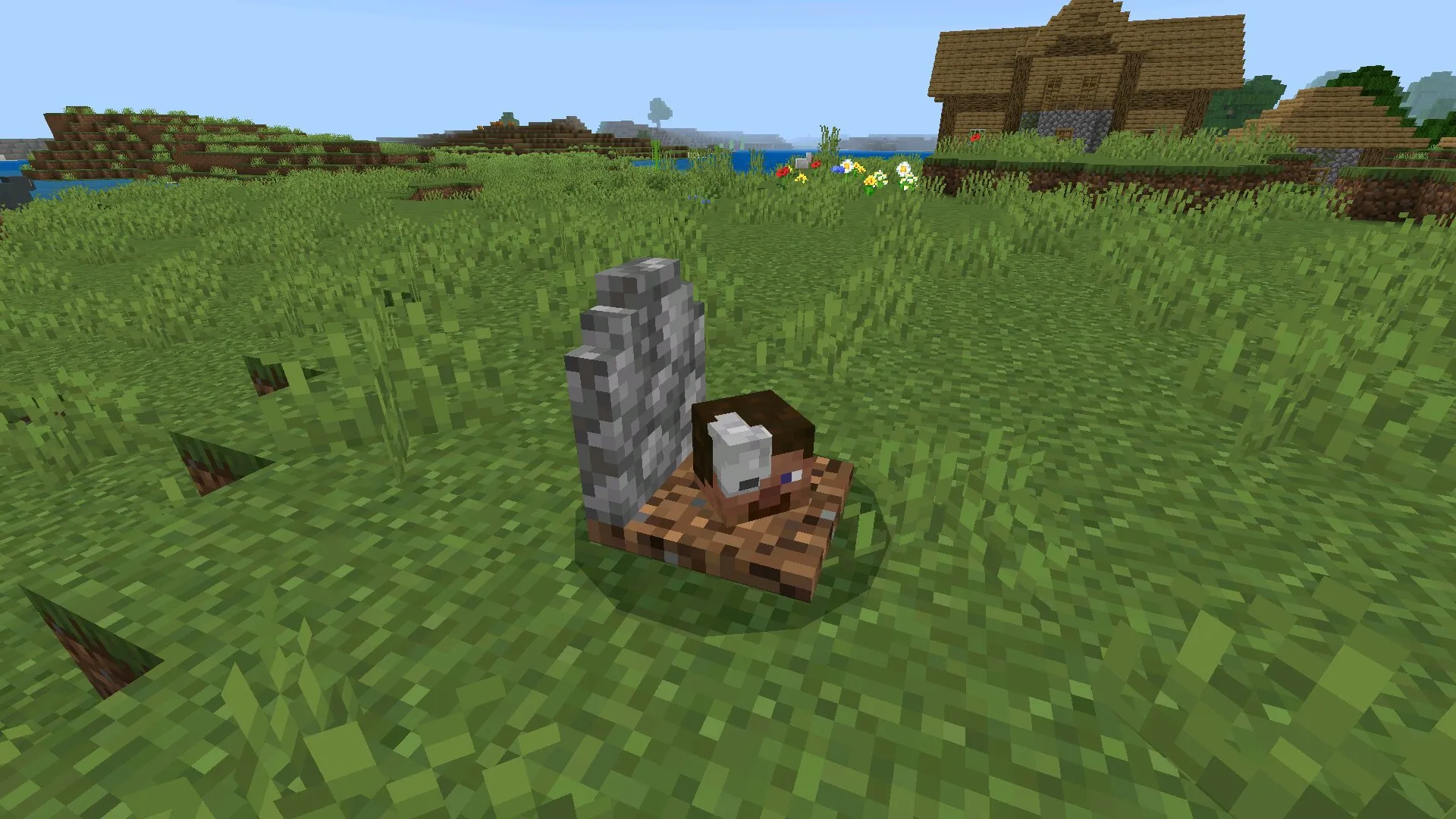 Памятник из мода на надгробие после смерти в Майнкрафт ПЕ