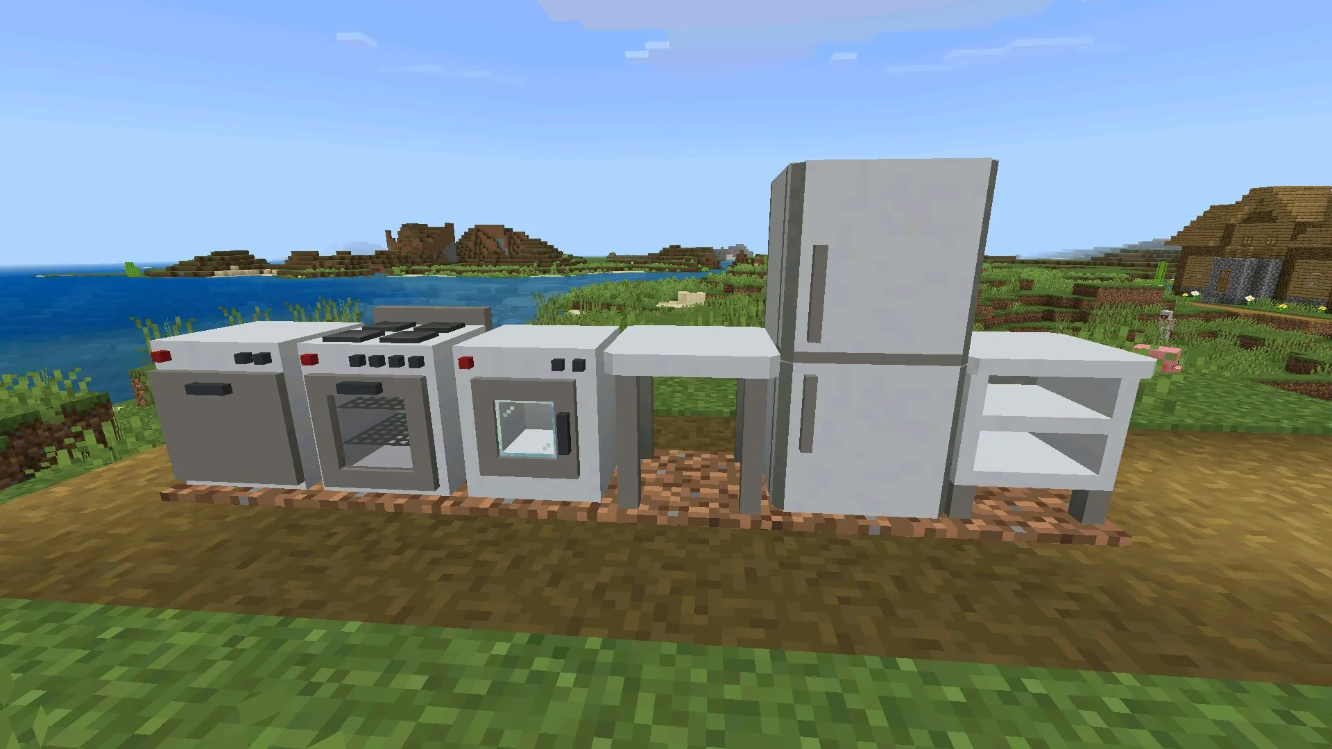 Блоки из мода на белую мебель в Майнкрафт ПЕ