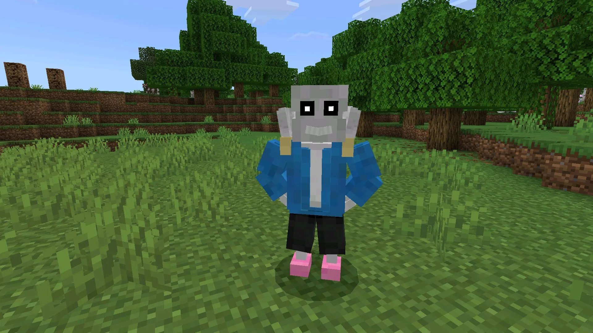 Персонаж из мода на Санса в Майнкрафт ПЕ