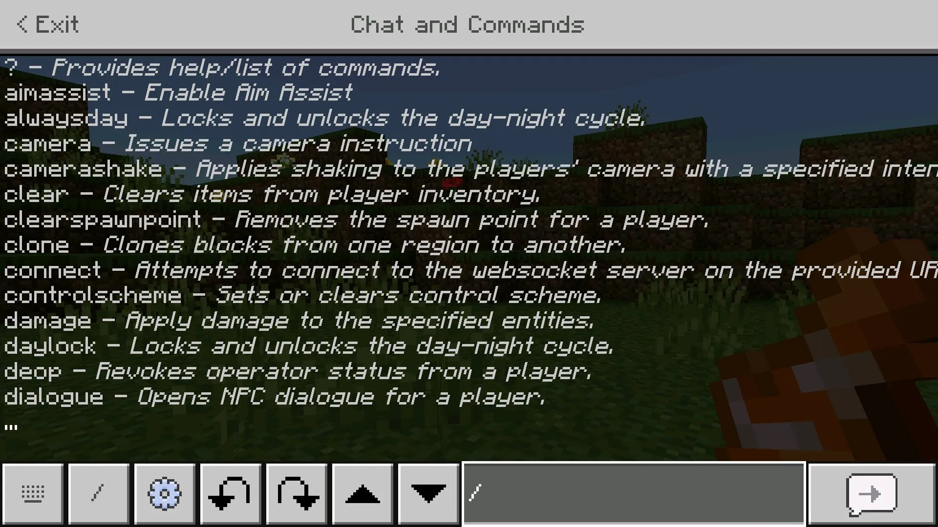 Интерфейс из мода на кнопки в Майнкрафт ПЕ