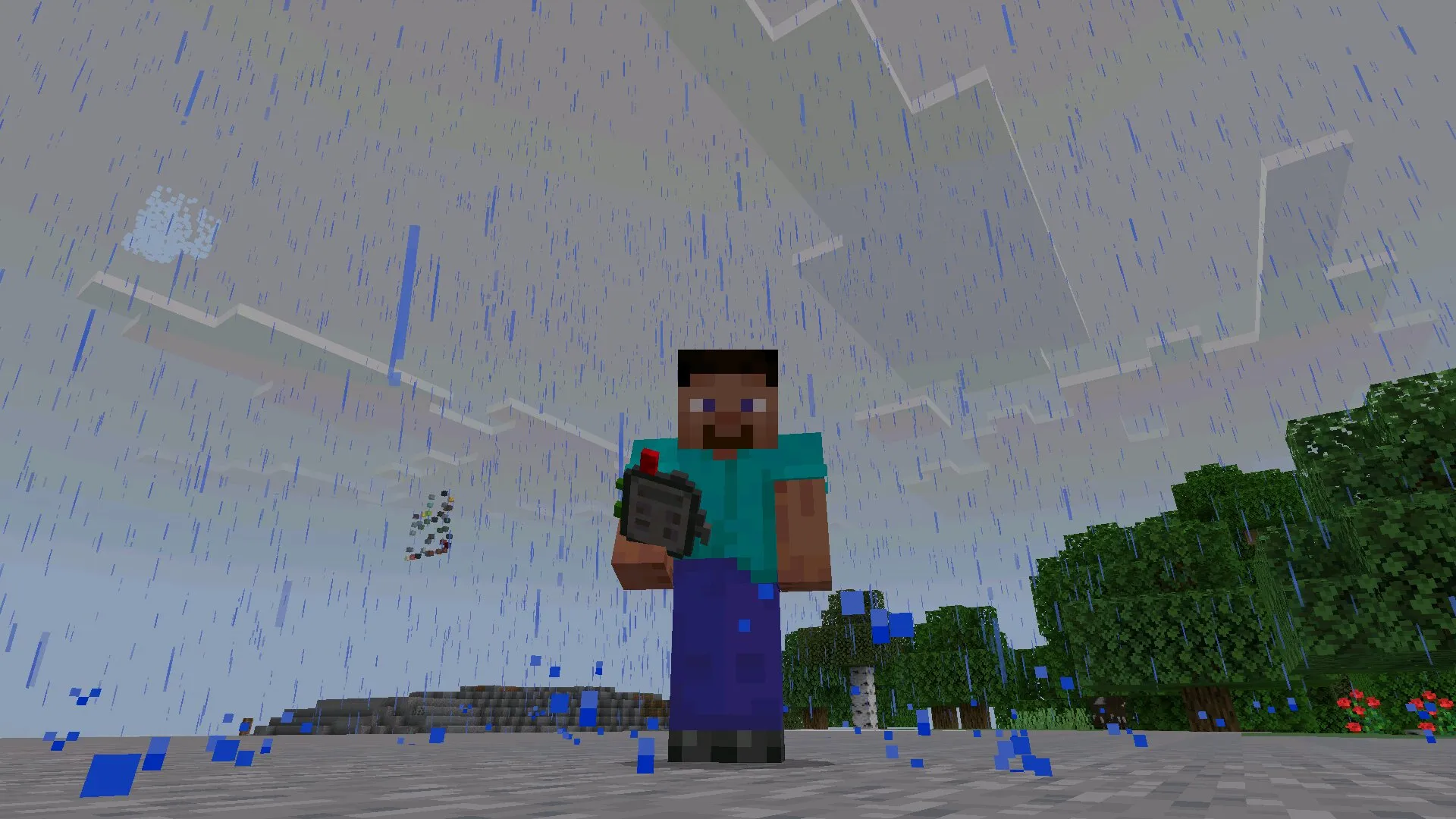 Гаджет из мода на поиск руды в Майнкрафт ПЕ