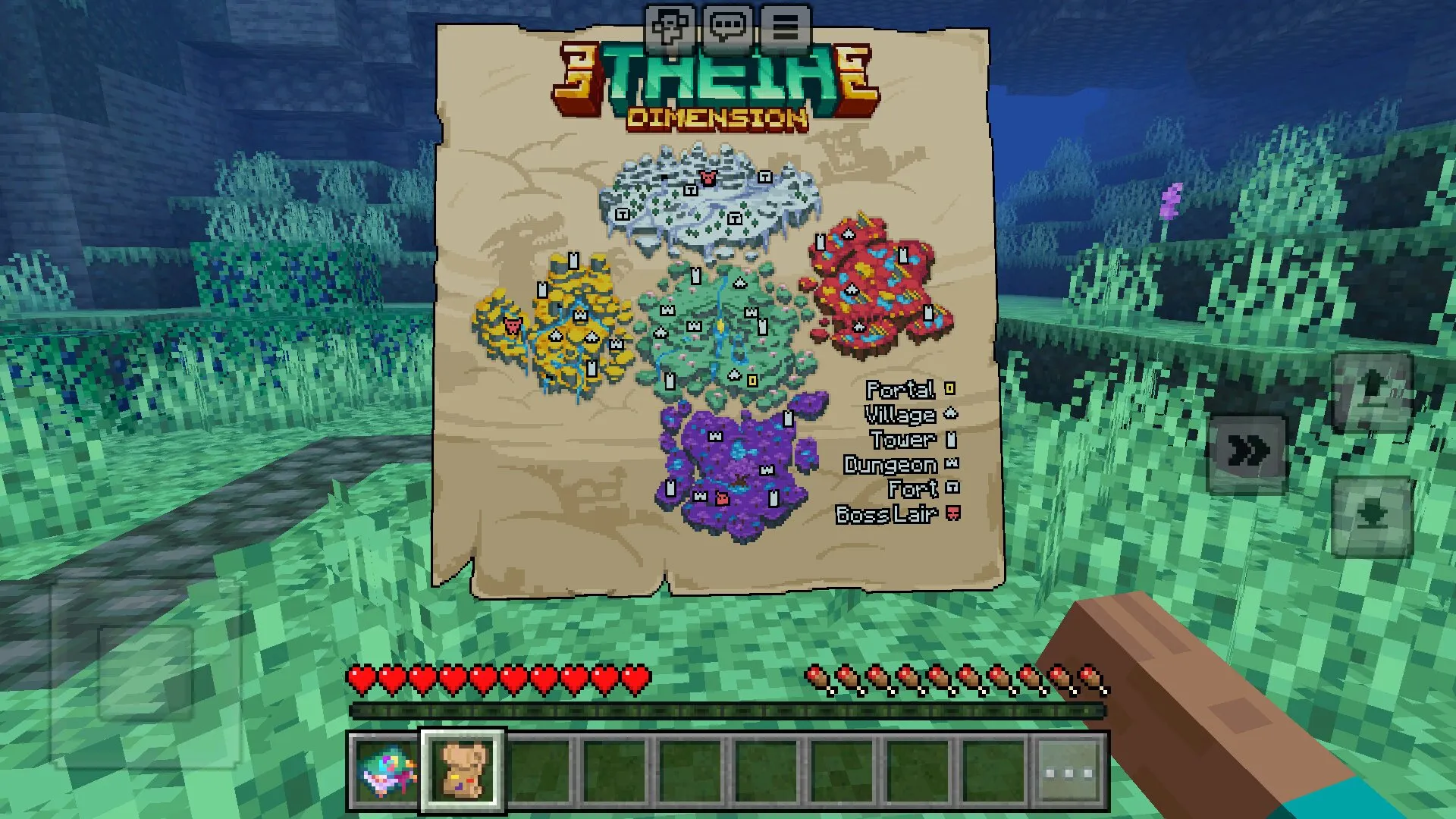 карта из мода Theia Dimension в Майнкрафт ПЕ