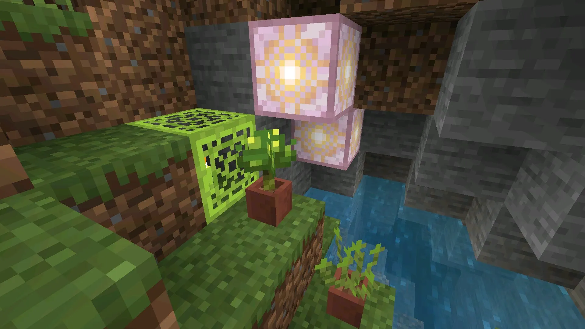 Блоки из мода на пещеры в Майнкрафт ПЕ