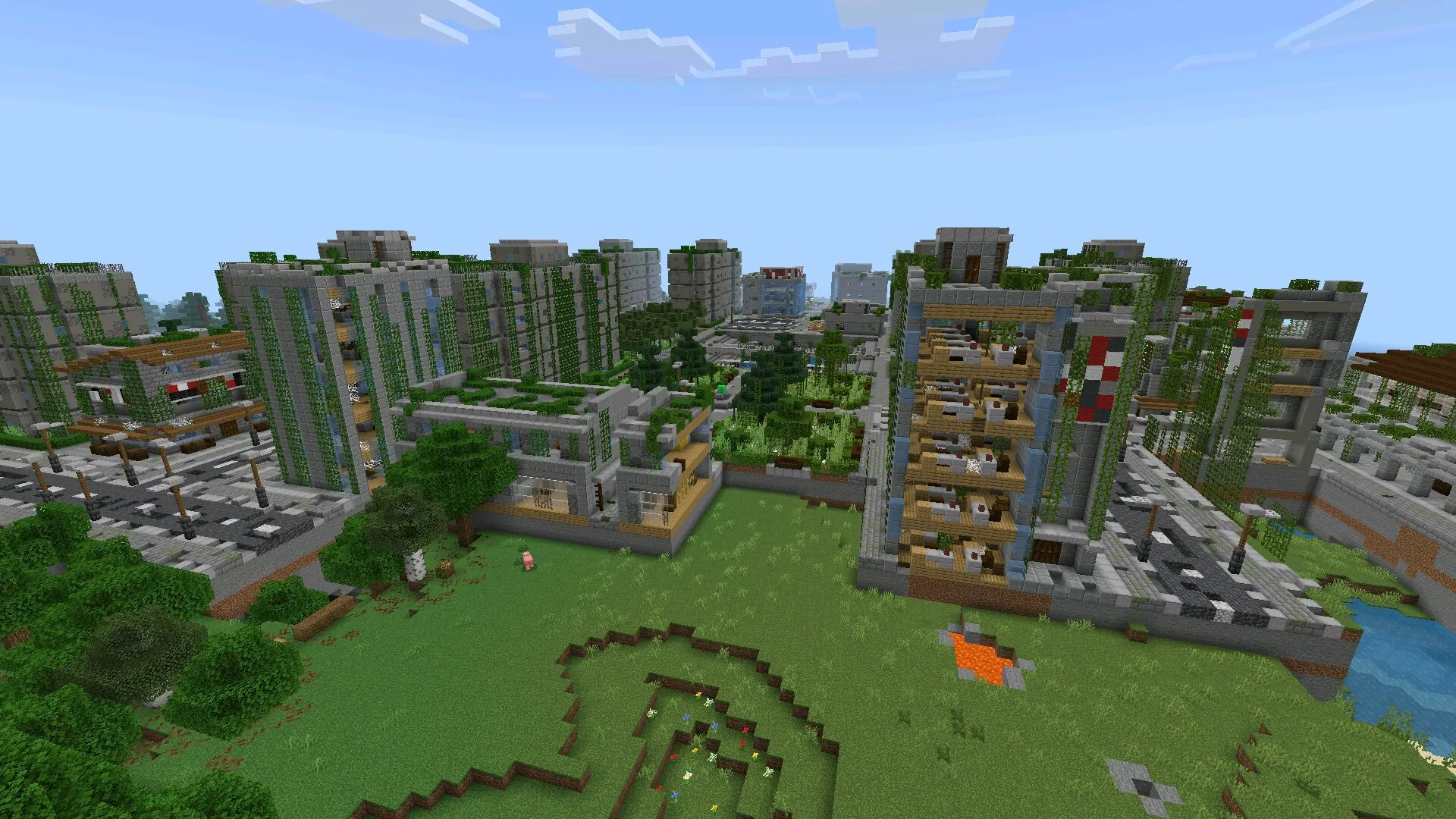 Поселение из мода на город в Майнкрафт ПЕ