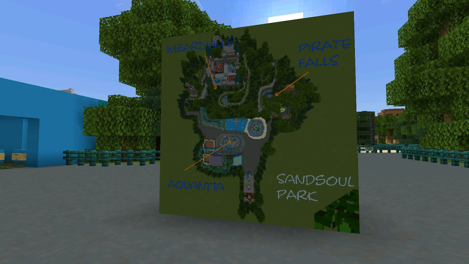 Локация из карты на аквапарк в Майнкрафт ПЕ