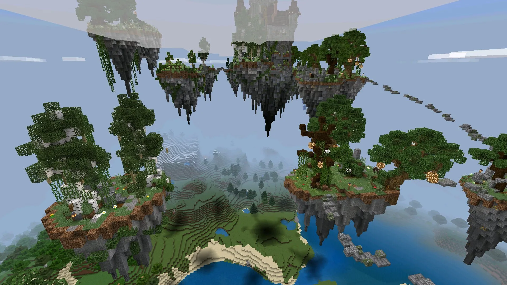 Локация из карты на летающие острова в Майнкрафт ПЕ