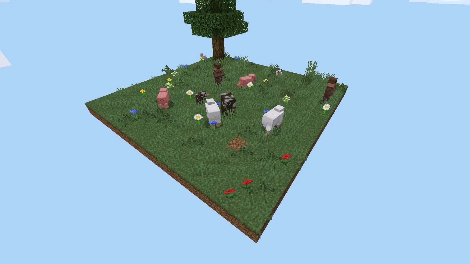 100 дней выживание из карты 1 чанк в Майнкрафт ПЕ