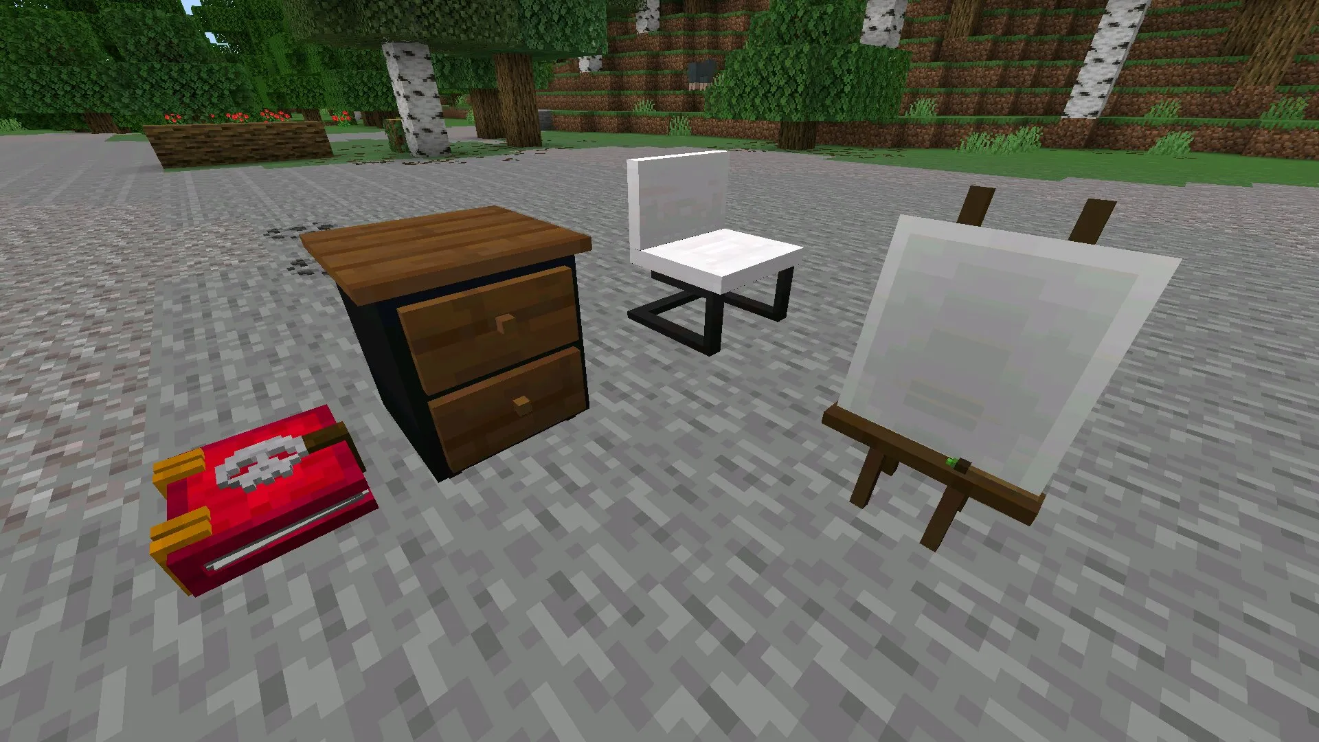 Блоки из мода на школьную мебель в Майнкрафт ПЕ