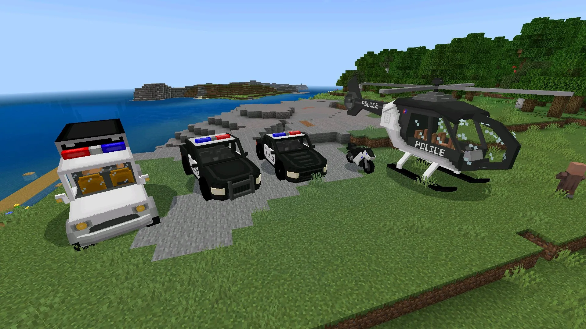 Техника из мода на полицейскую машину в Майнкрафт ПЕ