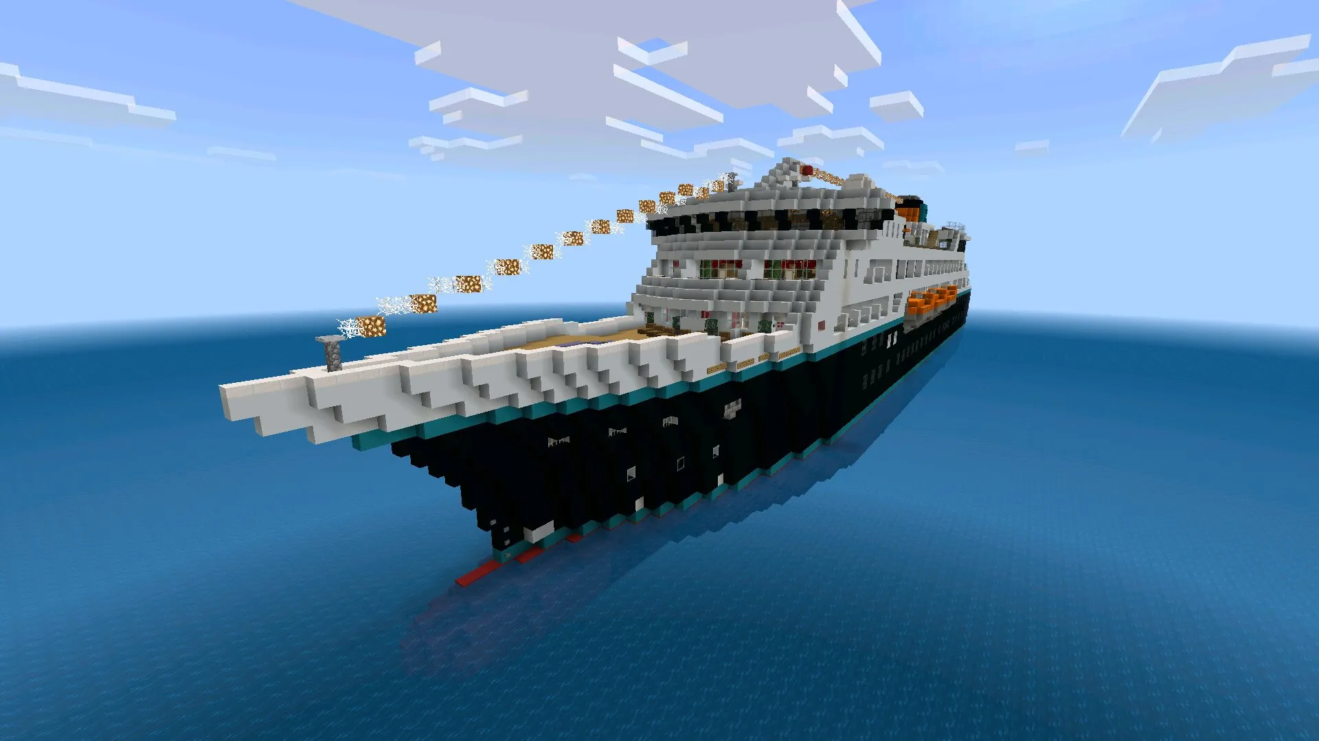 Пароход из карты Круизный Лайнер в Майнкрафт ПЕ