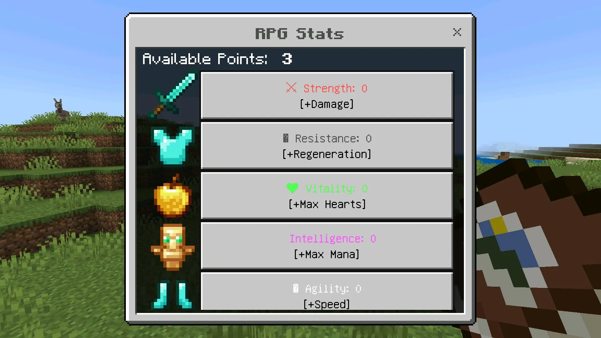 Интерфейс из мода на статистику в Майнкрафт ПЕ