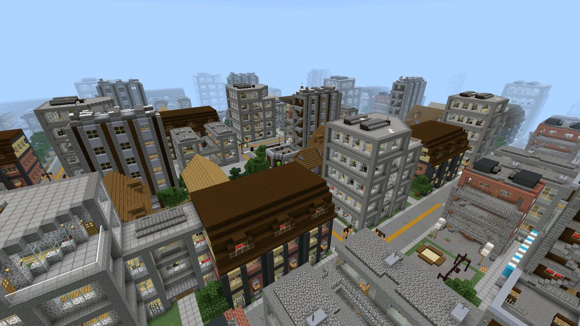 Атмосфера из карты на Заброшенный Город в Майнкрафт ПЕ