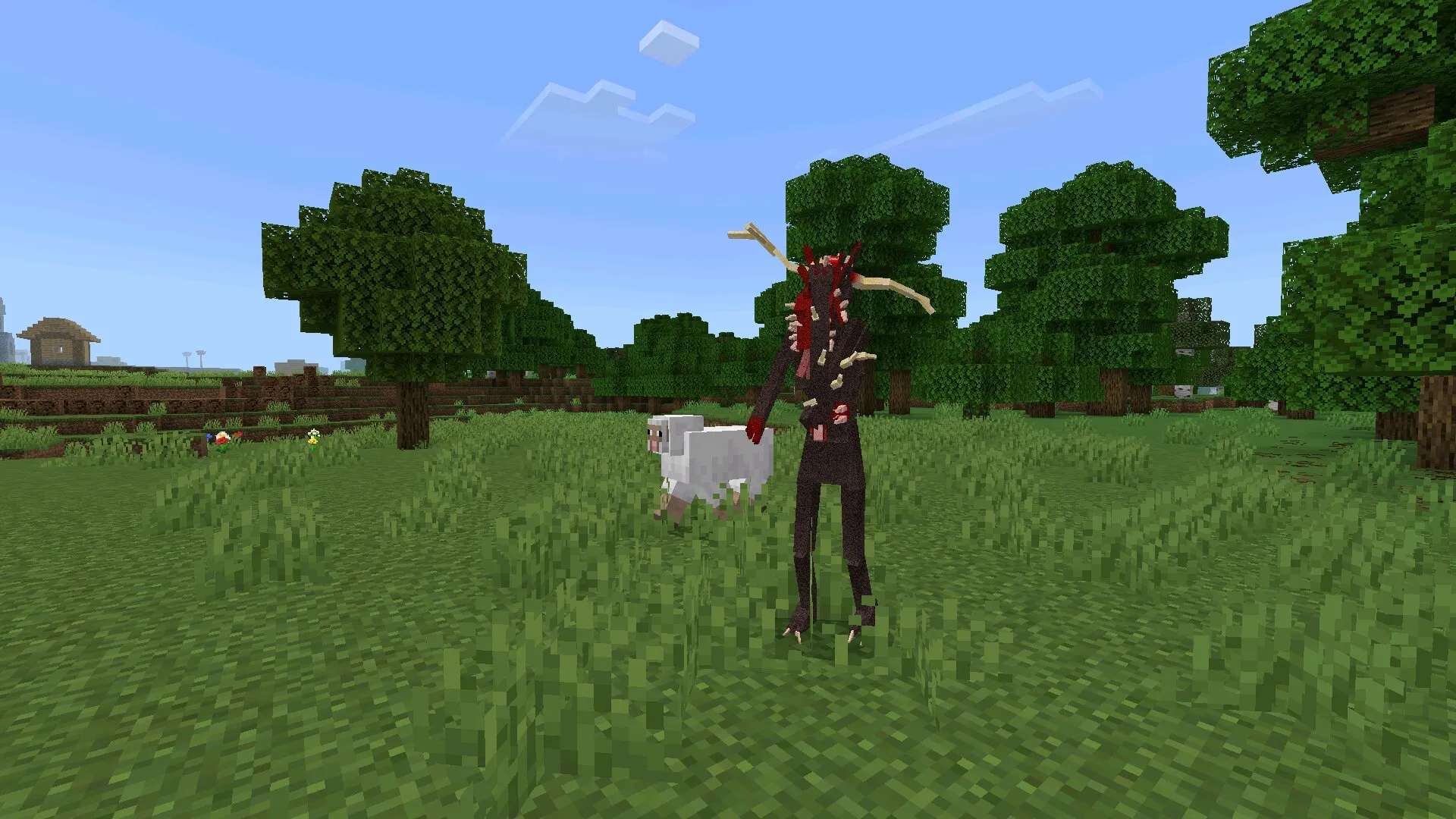 Чудовище из мода на скинволкера в Майнкрафт ПЕ