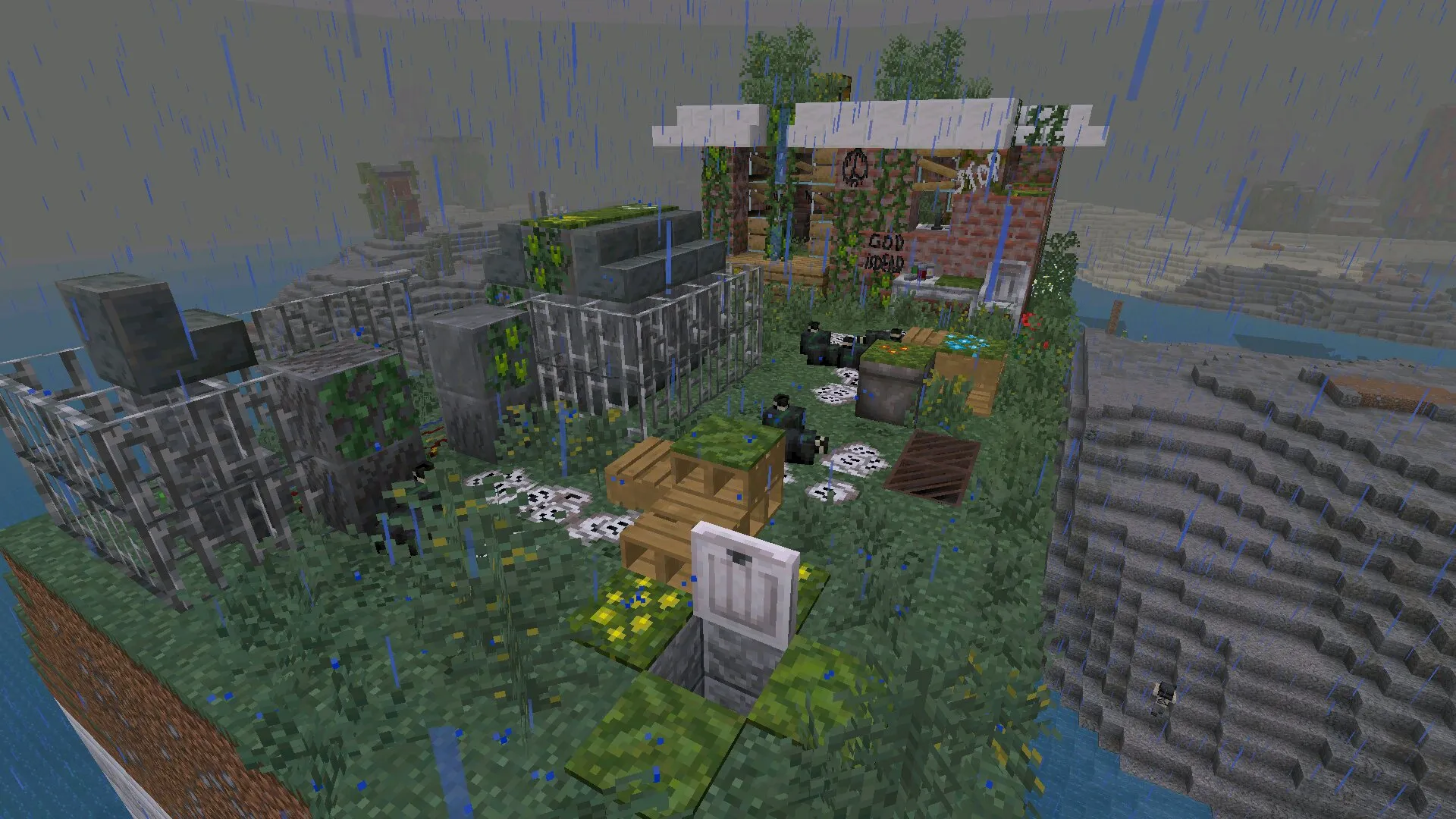 Дом из мода на кордицепс в Майнкрафт ПЕ