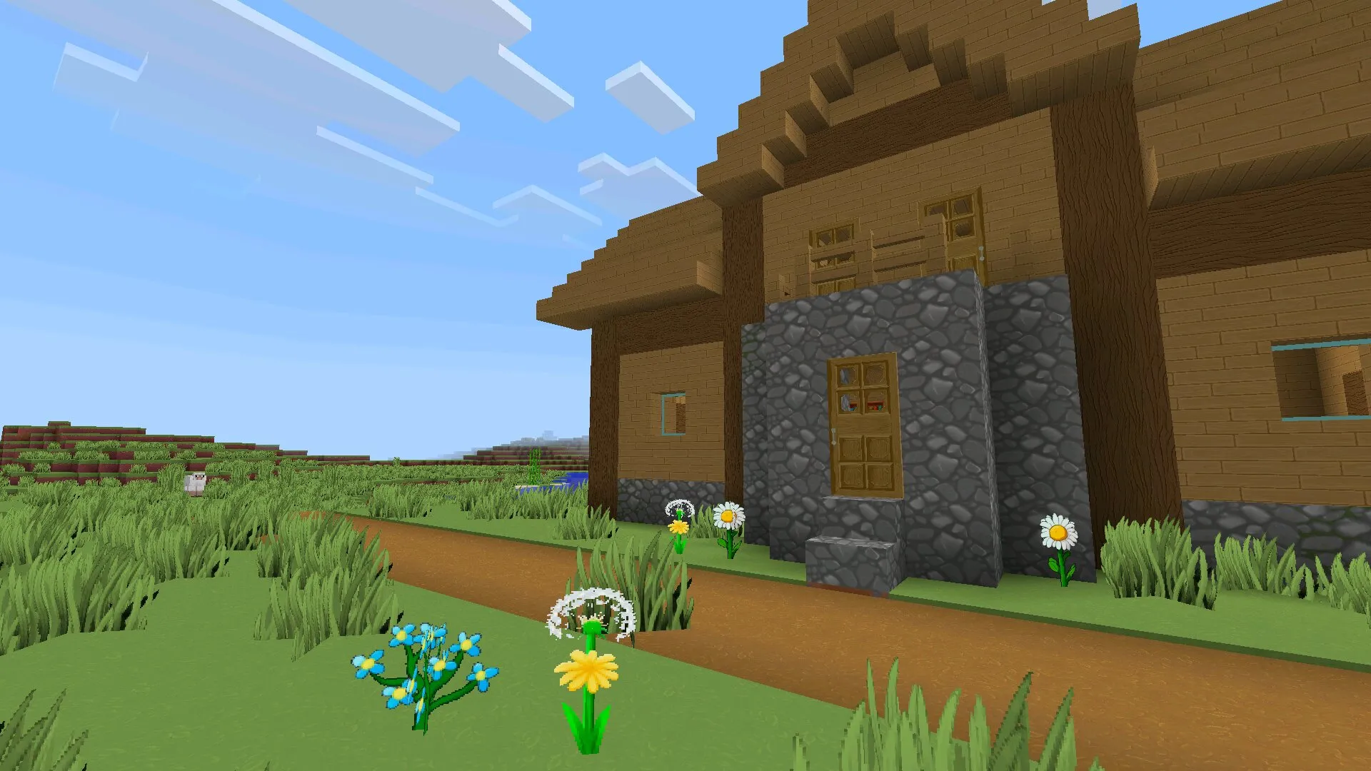 Дом из мультяшных текстур в Майнкрафт ПЕ