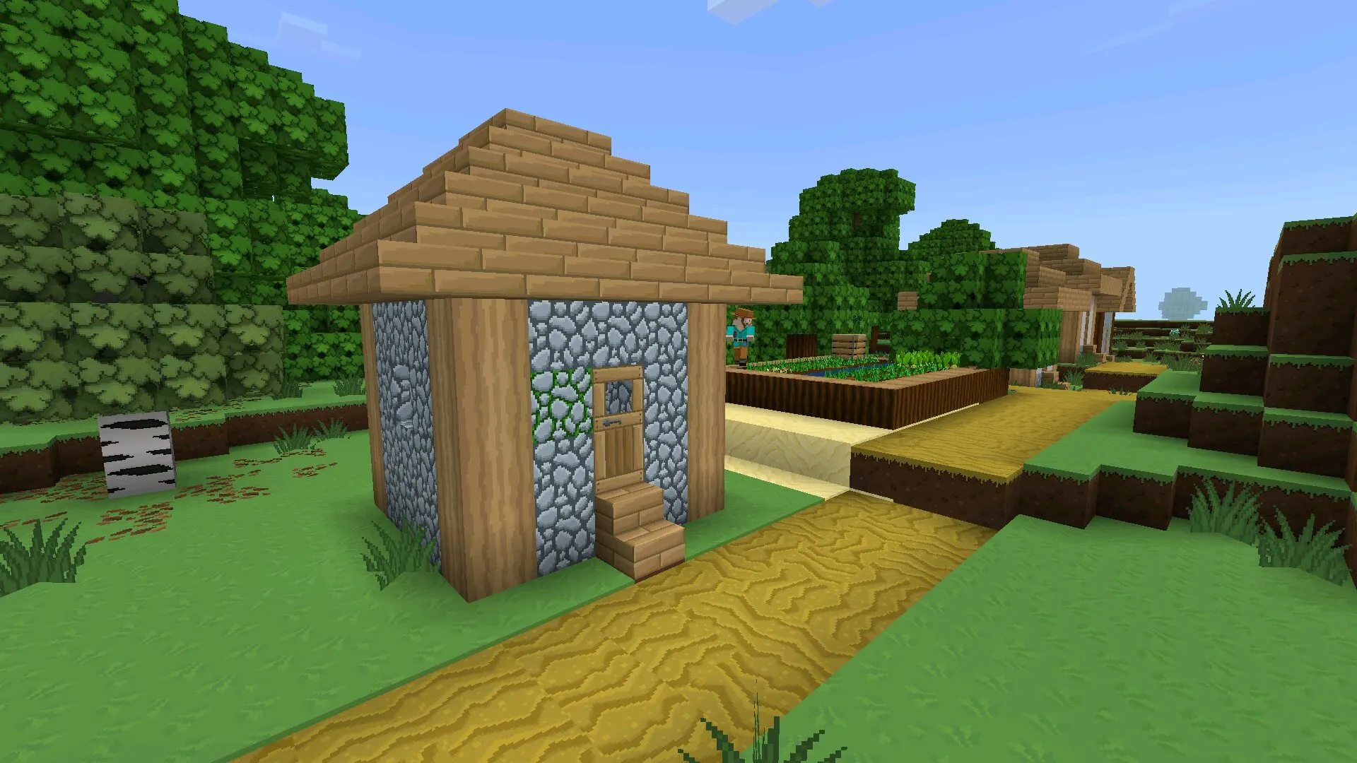 Домик из мультяшных текстур в Майнкрафт ПЕ