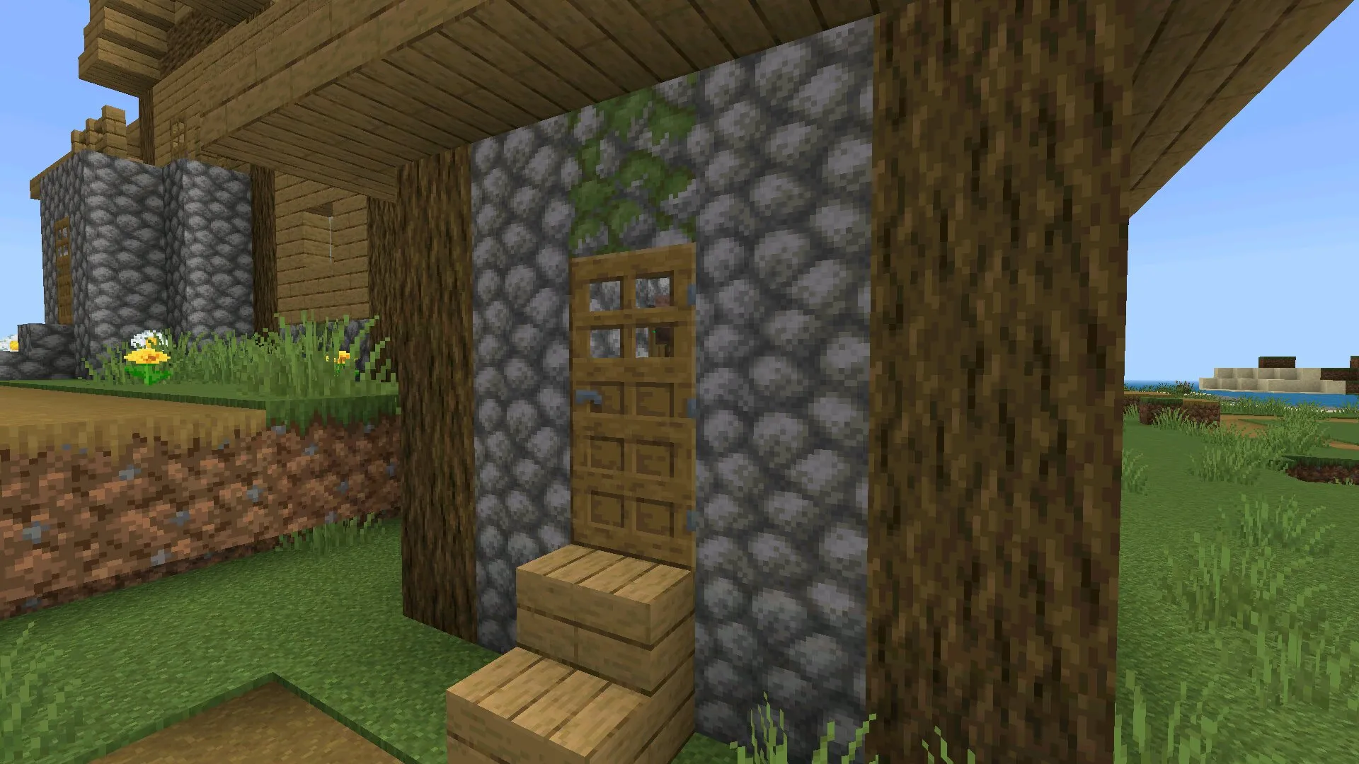 Домик из текстур Faithful 32 на 32 в Майнкрафт ПЕ