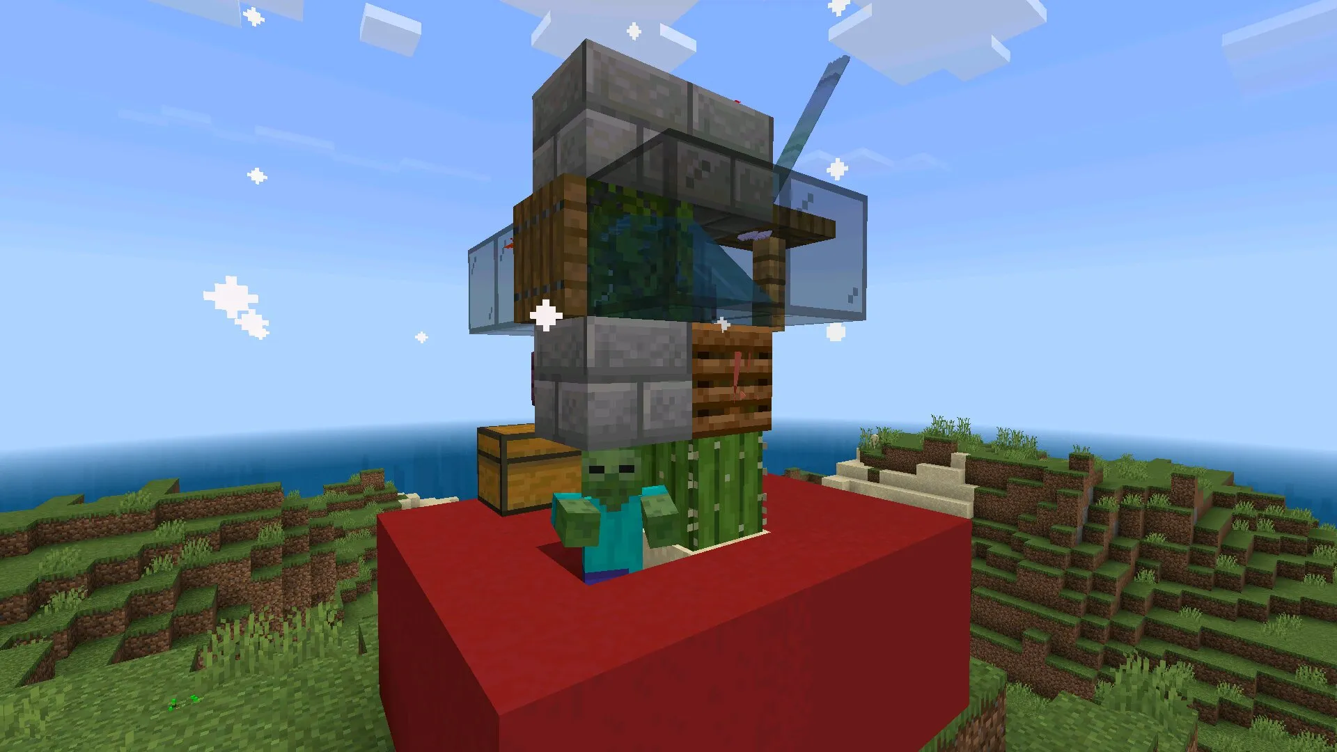 Ферма опыта из мода на быстрое ставление блоков в Майнкрафт ПЕ