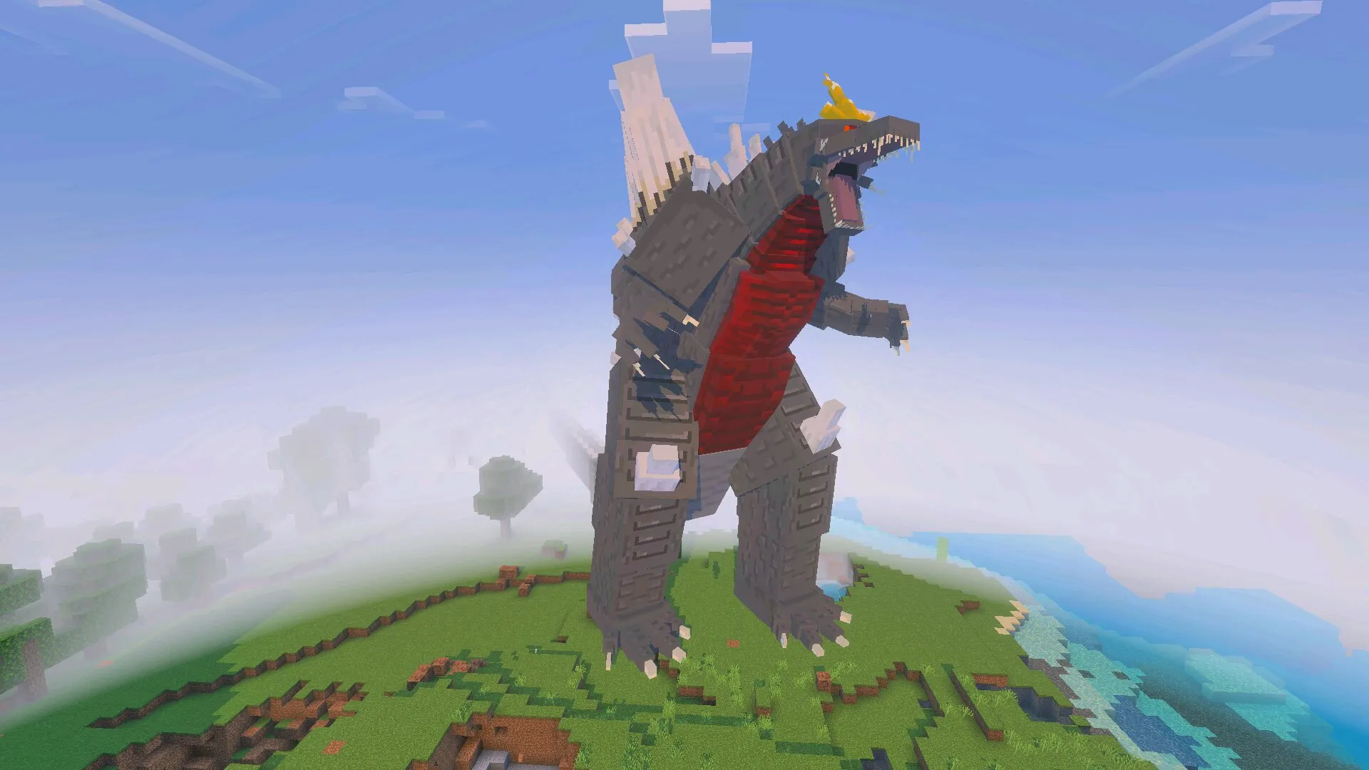 Годзилла из мода на кайдзю в Майнкрафт ПЕ